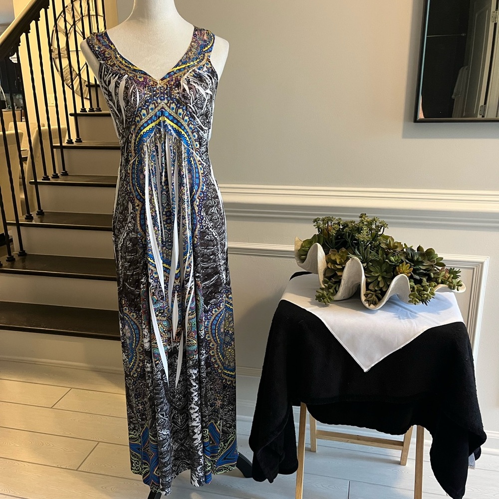 Multicolor Maxi Dress with Paisley Print (Never Worn No Tags )